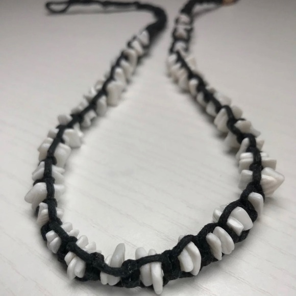 NEW Black Hemp Macrame with White Puka Shells Necklace Unisex Men Women Surfer - Picture 5 of 10